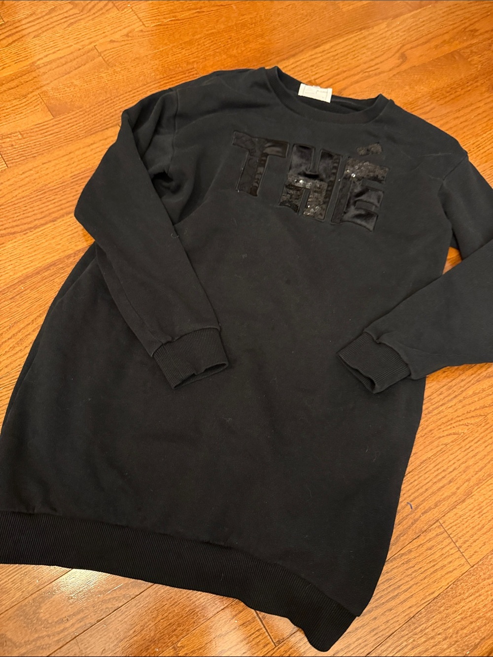 b+ ab Crewneck Sweater dress with Embossed Front Detail
